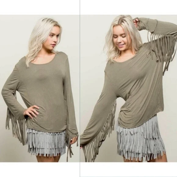 POL Fringe Mineral Wash Top - Picture 7 of 8